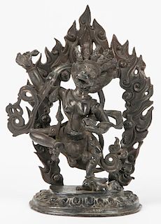 Old Bronze Vishnu Sculpture