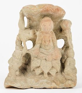 Antique Chinese Stone Carving of Guan Yin