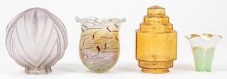 4 Vintage Glass Lamp Shades