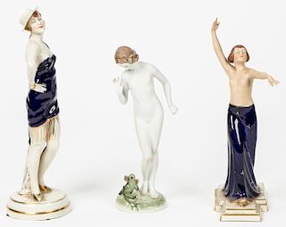 3 Art Deco Porcelain Figures