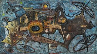 Angel Acosta Leon (Cuban, 1932-1964) Abstract Painting, 1961