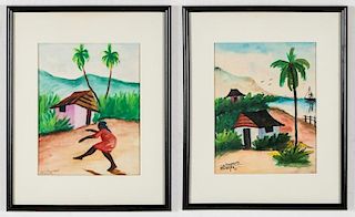 Raymond D. Joseph (Haitian, 20th c.) 2 Watercolors