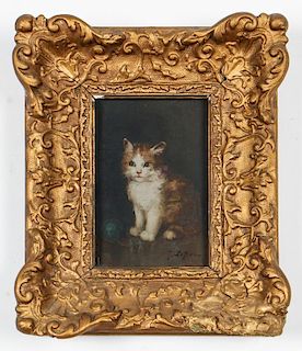 Jules Leroy (French, 1833-1865) Cat Painting