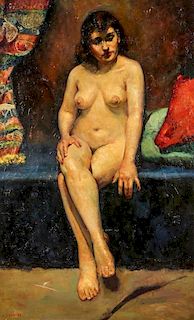 Harry James Oshiver (1888-1974) Seated Nude