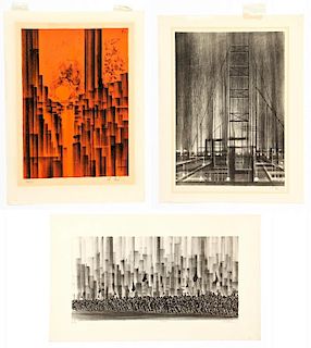 Richard Florsheim (American, 1905-1979) Three Lithographs