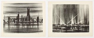 Richard Florsheim (American, 1905-1979) Two Lithographs