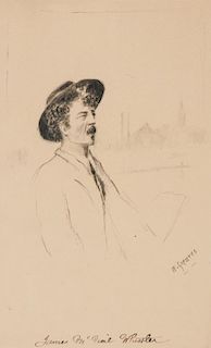 William Greaves (1852-1938) "James Abbott McNeill Whistler" Portrait.