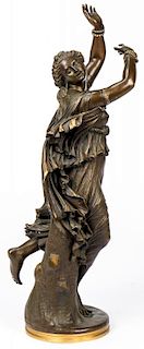 Ferdinand Barbedienne (1810-1892) Parcel-Gilt Bronze Maiden