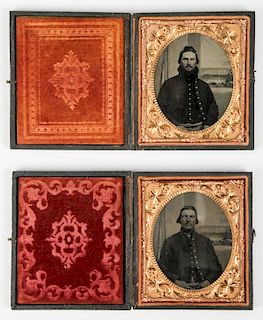 2 Civil War Tintypes, c. 1860s