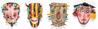 4 Vintage Mexican Festival Masks