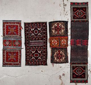 4 Pairs of Semi-Antique Turkish and Afghan Saddlebags