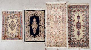 4 Vintage Persian Kirman Small Rugs