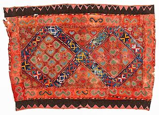 Antique Khirgiz Wool and Felt Embroidered Hanging