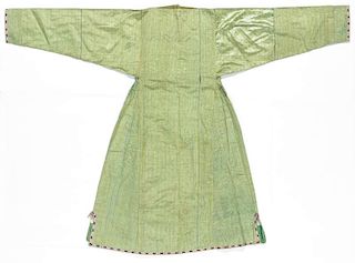 Antique Silk and Cotton Bokhara Striped Kaftan