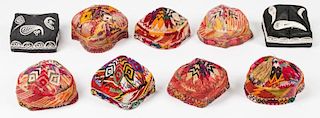 Collection of 9 Central Asian Hats
