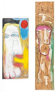 Ron Burman (b. 1965) Two Mixed Media Paintings