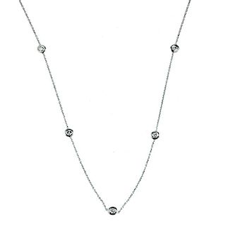 18K 2-Tone Diamond By The Yard Necklace.