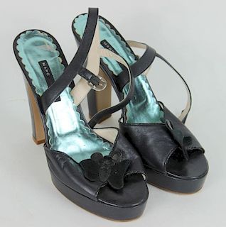 Marc Jacobs Black Leather Heels, Size 9 1/2