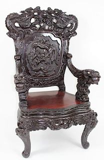 Large, Japanese, Dragon, Emperor Chair.