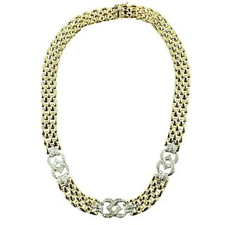 Vintage Ladies 14 Karat Diamond Necklace,
