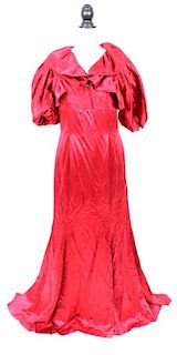 YSA Makino Red Silk Gown