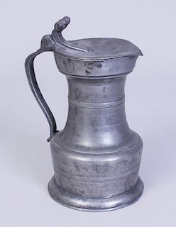 SWISS OR FRENCH PEWTER FLAGON