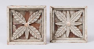 PAIR OF ARCHITECTURAL PAINTED WOOD PANELS