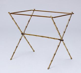 FAUX BAMBOO AND BRASS LOW TABLE FRAME, MODERN