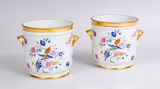 PAIR OF FRENCH PORCELAIN BOTTLE COOLERS