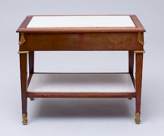 LOUIS XVI MAHOGANY AND MARBLE SIDE TABLE