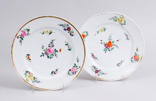 TWO CONTINENTAL PORCELAIN DINNER PLATES