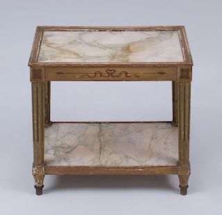 LOUIS XVI STYLE PAINTED TWO-TIERED TELEPHONE TABLE