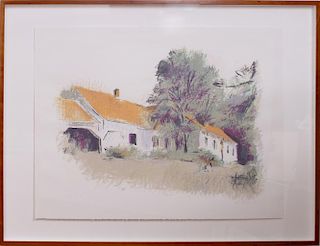 WOLF KAHN (b. 1927): HOUSE WITH PAINTED ROOF