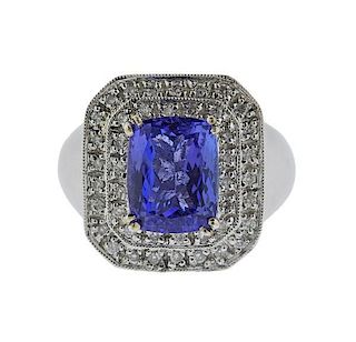 18K Gold Diamond Tanzanite Ring