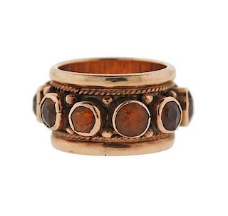 Mid Century 14k Gold Citrine Band Ring