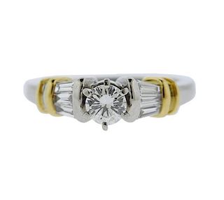 Platinum 18K Gold Diamond Engagement Ring