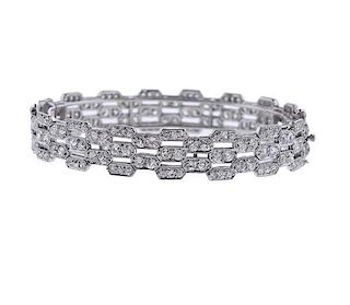 Platinum 8.00Ctw Diamond Bangle Bracelet