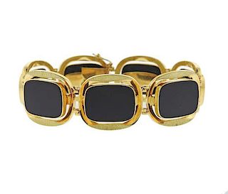 1970s 18k Gold Onyx Bracelet