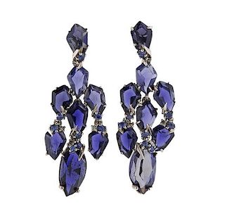 Alexis Bittar Sterling Blue Sapphire Iolite Diamond Earrings