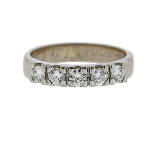 18k Gold Diamond Half Wedding Band Ring