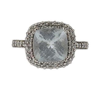 Effy 14K Gold Diamond Aquamarine Ring