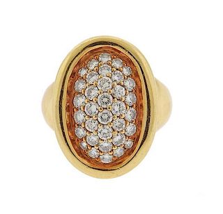 Cartier 18k Gold Diamond Oval Ring