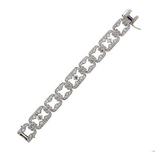 Art Deco Platinum Old Mine Cut Diamond Bracelet