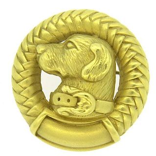 Barry Kieselstein Cord 18K Gold Labrador Dog Brooch Pin