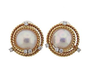 Tiffany &amp; Co Schlumberger Diamond Pearl Rope Earrings