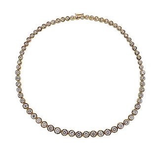 18k Gold 8ctw Diamond Riviere Necklace