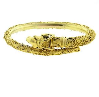 Carl Bacher Etruscan 18k Gold Ram&#39;s Head Bracelet