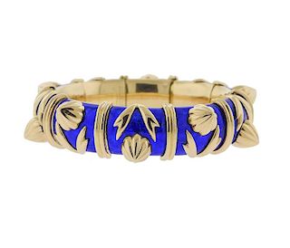 Tiffany & Co Schlumberger Blue Enamel Bracelet