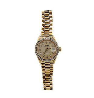 Rolex Datejust 18k Gold Diamond Lady&#39;s Watch ref. 6917