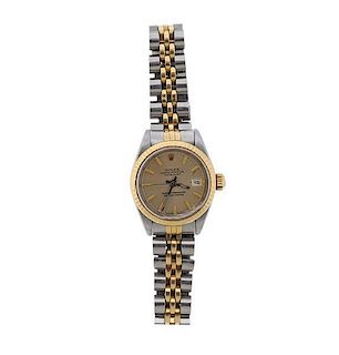 Rolex Datejust 18k Gold Steel Lady&#39;s Watch ref. 69173